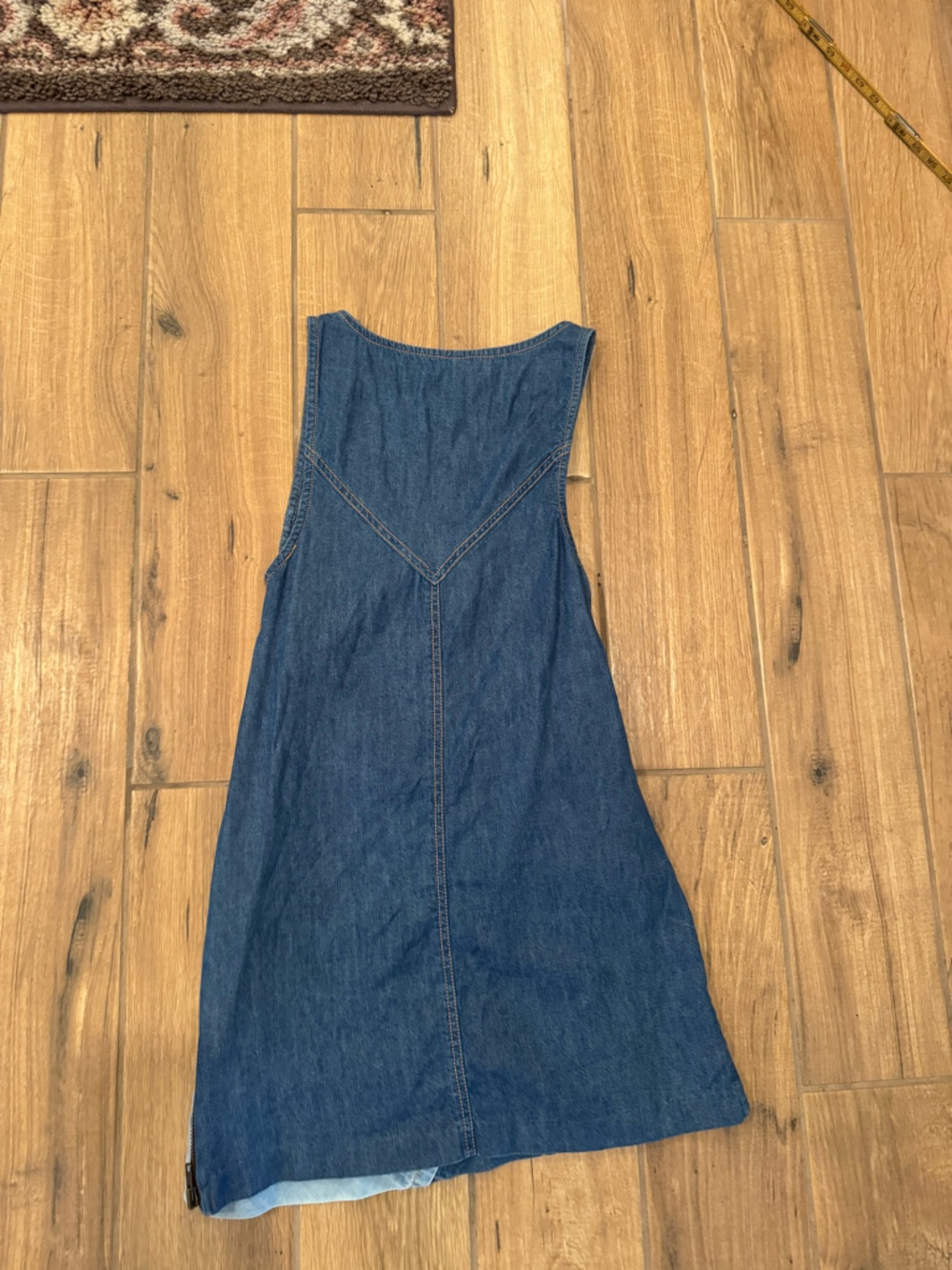 Free People Two-Tone Blue Patchwork Denim Mini Dress XS - Picture 5 of 10